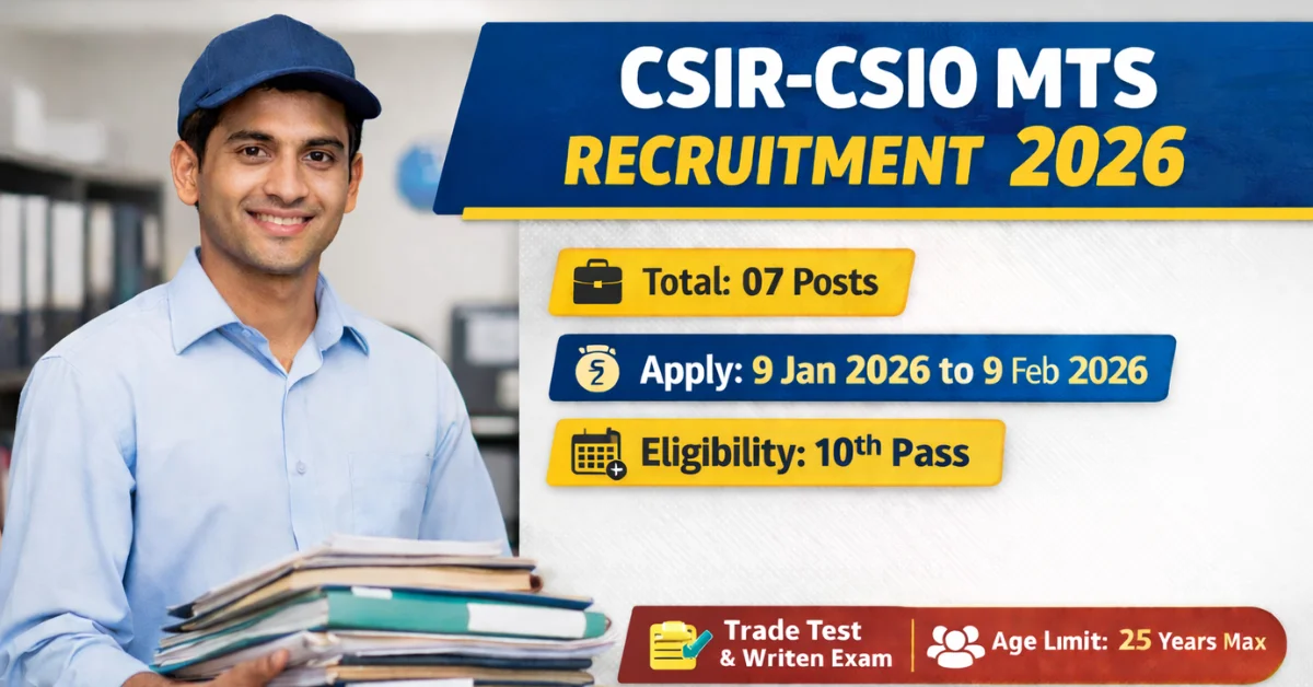 CSIR-CSIO MTS Recruitment 2026